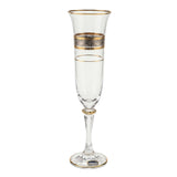 Bohemia Crystal Flute Set, 6 Pieces - Gold & Silver