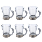 Cup -6 Pieces -Stainless Steel & Glass