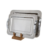 Tresors Rectangular Tray with Handles, 2 Pieces -Made in Italy -Silver -Stainless Steel 18/10