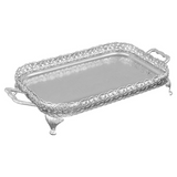 Queen Anne Oblong Tray with Handles & Legs -43x24cm -Silver Plated