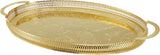 Queen Anne Oval Tray with Handles -45x25.5cm -Gold Plated