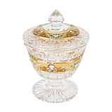 Bohemia Crystal Bonbonniere with Cover -Hand Cut -Gold