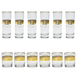 Pasabahce Longdrink & Tumbler Set, 12 Pieces -Gold -290 & 250 ml