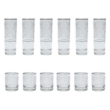 Pasabahce Longdrink & Tumbler Set, 12 Pieces -Silver -290 & 250 ml