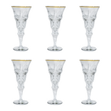 Bohemia Crystal Goblet Set, 6 Pieces -Gold -240 ml
