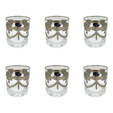 Bohemia Crystal Tumbler Set, 6 Pieces -Silver -280 ml