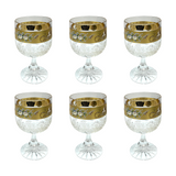 Bohemia Crystal Goblet Set, 6 Pieces -Gold