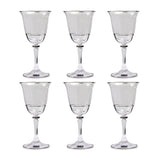 Bohemia Crystal Goblet Set, 6 Pieces -Silver -200 ml