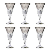 Bohemia Crystal Goblet Set, 6 Pieces -Silver