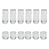 Pasabahce Longdrink & Tumbler Set, 12 Pieces -Silver
