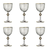 Bohemia Crystal Goblet Set, 6 Pieces -Gold