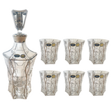 ﻿Bohemia Crystal Bottle & Tumbler Set, 7 Pieces -Silver