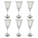 Bohemia Crystal Goblet Set, 6 Pieces -Silver