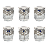 Bohemia Crystal Tumbler Set, 6 Pieces -Silver -280 ml