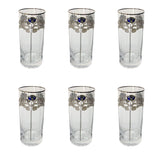 Bohemia Crystal Longdrink Set, 6 Pieces -Silver -300 ml