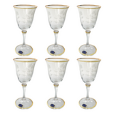 Bohemia Crystal Goblet Set, 6 Pieces -Gold