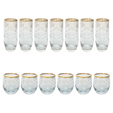 Pasabahce Longdrink & Tumbler Set, 12 Pieces -Gold