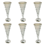 Bohemia Crystal Flute Set, 6 Pieces -Gold