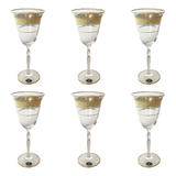 Bohemia Crystal Goblet Set, 6 Pieces -Gold