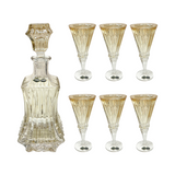 Bohemia Crystal Bottle & Goblet Set, 7 Pieces