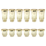 Bohemia Crystal Longdrink & Tumbler Set, 12 Pieces -Gold