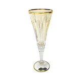 Bohemia Crystal Flute Set, 6 Pieces -Gold