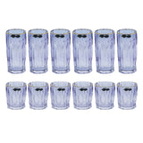 Bohemia Crystal Longdrink & Tumbler Set, 12 Pieces -Blue & Gold