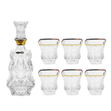 Bohemia Crystal Bottle & Tumbler Set, 7 Pieces -Gold