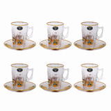 Bohemia Crystal Tea Cups, 6 Pieces -Gold