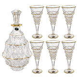 Bohemia Crystal Drink Set, 7 Pieces -Gold