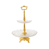 Bohemia Crystal 2 Round Tier Stand -Gold -30x38cm