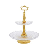 Bohemia Crystal 2 Round Tier Stand -Gold - 30x38cm