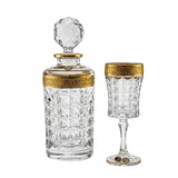 Bohemia Crystal Diamond Drink Set, 7 Pieces -Gold
