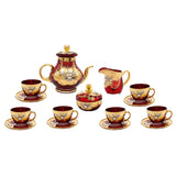 Murano Tea Set, 17 Pieces -Red