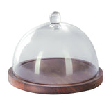 Serving Dessert Plate with Wooden Base -23 cm