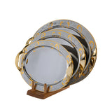 Elegant Gioiel Oval Tray with Handles, 3 Pieces -Made in Italy -Silver & Gold -Stainless Steel 18/10