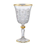 Bohemia Crystal Goblet Set, 6 Pieces -Gold -220 ml