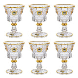 Bohemia Crystal Cocktail Set, 6 Pieces -Gold & Floral Design