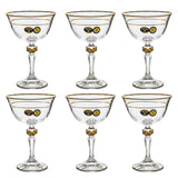 Bohemia Crystal Cocktail Set, 6 Pieces -Gold -180 ml