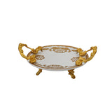 Porcelain Plate with Handles and Legs -Gold -20 cm