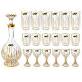 Bohemia Crystal Drink Set, 19 Pieces -Gold