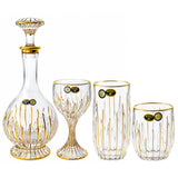Bohemia Crystal Drink Set, 19 Pieces -Gold