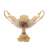 Limoge Rostema Gardinera with Legs & Gold Plated Handles -Beige & Gold