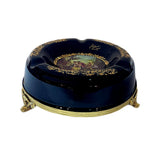 Limoge Rostema Ashtray with Gold Plated Legs -Romeo & Juliet -Cobalt Blue & Gold -14x14x5 cm
