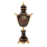 Limoge Rostema Potiche with Legs & Gold Plated Handles -Cobalt Blue & Gold