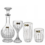Bohemia Crystal Drink Set, 19 Pieces -Silver
