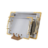 Nehir Tray with Handles, 2 Pieces -Stainless Steel -Silver & Gold Matt