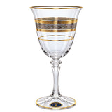 Bohemia Crystal Goblet Set, 6 Pieces -Silver & Gold