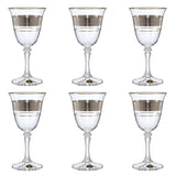 Bohemia Crystal Goblet Set, 6 Pieces -Silver