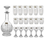 Bohemia Crystal Drink Set, 19 Pieces -Silver